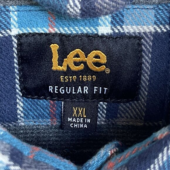 Lee Flannel Shirt Mens XXL 2X Plaid Button Up Shacket Regular Fit Outdoor Thick - Picture 4 of 10
